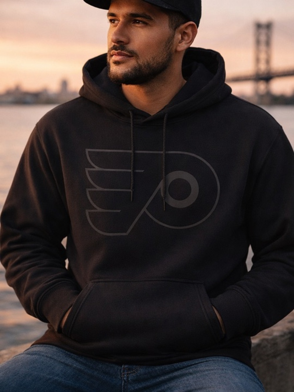 FLYERS Men's Black Graphic Hoodie Sweatshirt S-5xl